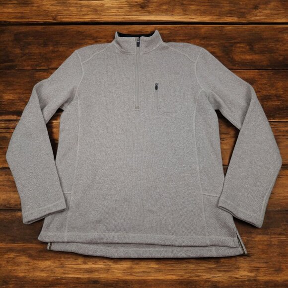 Woolrich Sweater Adult Medium Cream Tan Casual Zip Outdoor Sweatshirt Mens - Picture 1 of 12
